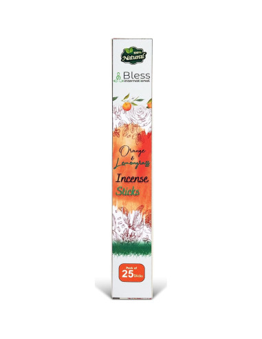 Incienso Natural Bless International Naranja y Lemongrass 25 Palitos