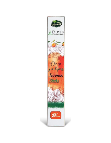 Incienso Natural Bless International Naranja y Lemongrass 25 Palitos