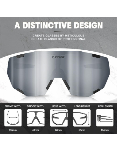 Gafas de Ciclismo X-TIGER 5 Lentes Intercambiables UV400