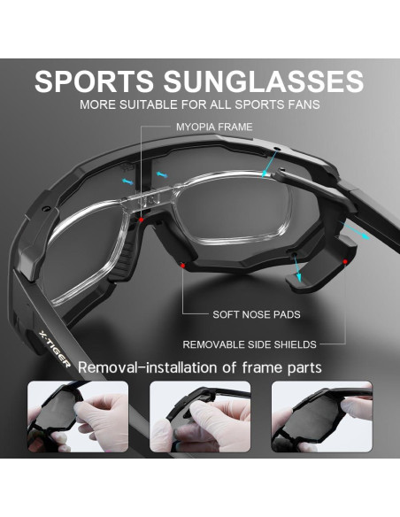 Gafas de Ciclismo X-TIGER 5 Lentes Intercambiables UV400 Gafas de Ciclismo X-TIGER 5 Lentes Intercambiables UV400