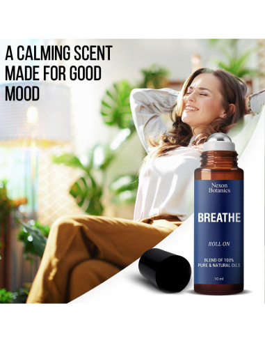 Roll-On Aceite Esencial Breathe 10 ml - Eucalipto, Menta y Romero - Nexon Botanics