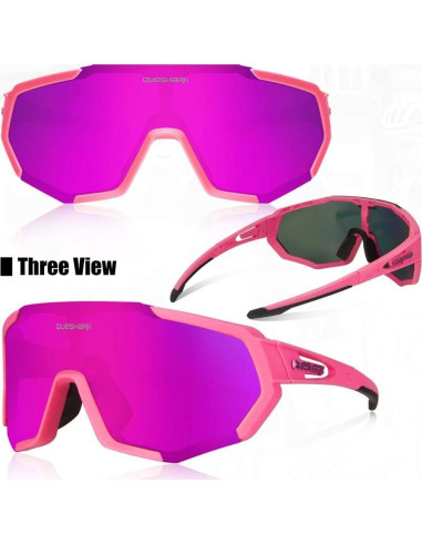 Gafas de Ciclismo Queshark con 3 Lentes Polarizadas UV400