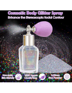 Spray de Brillo Corporal Yosca 30ml Holográfico Arcoíris 2