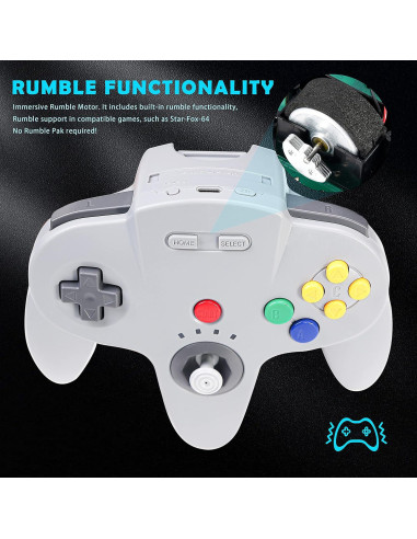Controlador Inalámbrico SAFFUN NS N64 - 2.4 GHz Recargable