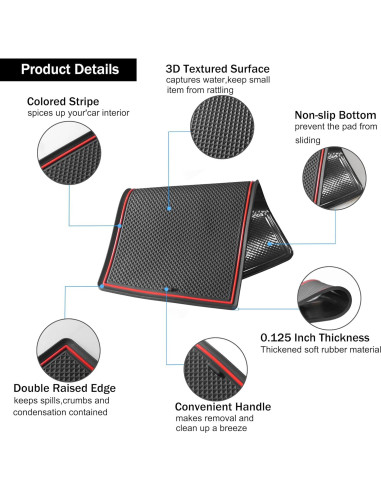 Inserto para Portavasos SENSHINE Toyota Sienna 2024-2021 Rojo