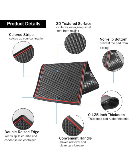 Inserto para Portavasos SENSHINE Toyota Sienna 2024-2021 Rojo