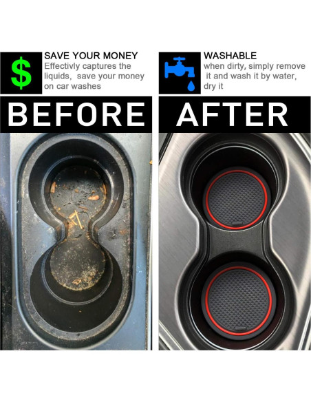 Inserto para Portavasos SENSHINE Toyota Sienna 2024-2021 Rojo