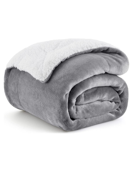 Manta de lana Sherpa Bedsure 127x152 cm Gris - Suave y Cálida