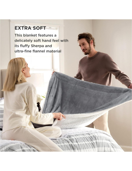 Manta de lana Sherpa Bedsure 127x152 cm Gris - Suave y Cálida