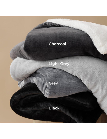 Manta de lana Sherpa Bedsure 127x152 cm Gris - Suave y Cálida