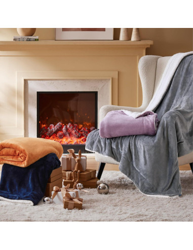 Manta de lana Sherpa Bedsure 127x152 cm Gris - Suave y Cálida