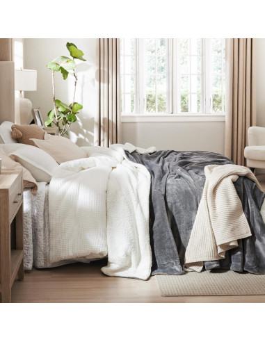 Manta de lana Sherpa Bedsure 127x152 cm Gris - Suave y Cálida