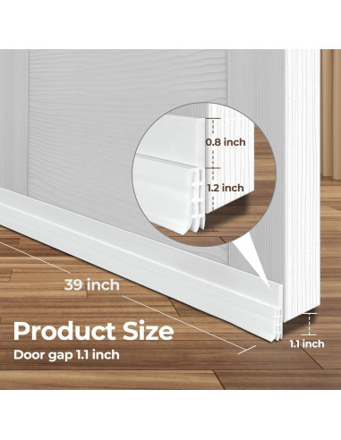 2 Tapones de Corrientes de Aire para Puerta Ohuhu 99x5cm Blanco