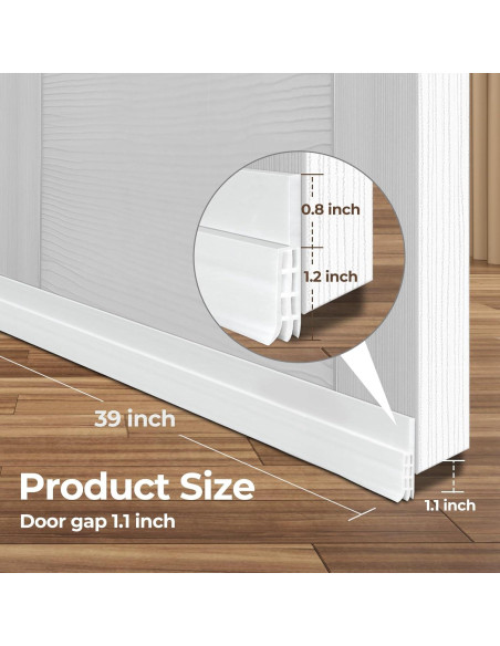 2 Tapones de Corrientes de Aire para Puerta Ohuhu 99x5cm Blanco