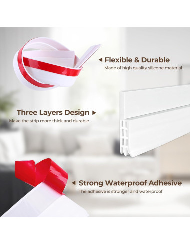 2 Tapones de Corrientes de Aire para Puerta Ohuhu 99x5cm Blanco