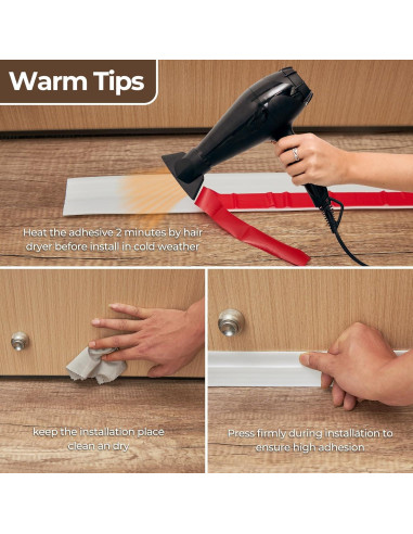 2 Tapones de Corrientes de Aire para Puerta Ohuhu 99x5cm Blanco