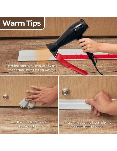 2 Tapones de Corrientes de Aire para Puerta Ohuhu 99x5cm Blanco