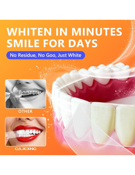 Tiras Blanqueadoras de Dientes GAJEXNG - 84 Tiras (42 Tratamientos) Sin Residuos
