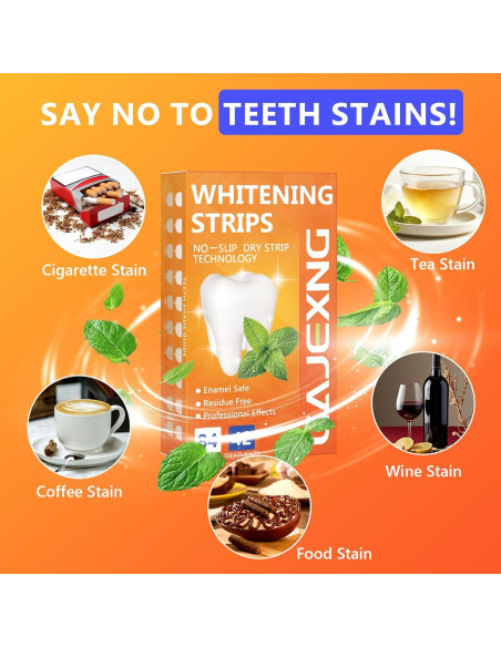 Tiras Blanqueadoras de Dientes GAJEXNG - 84 Tiras (42 Tratamientos) Sin Residuos