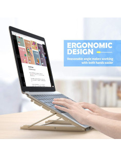 Soporte Plegable para Laptop Klsniur Ajustable Ventilado Plata 2