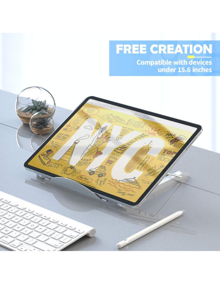 Soporte Plegable para Laptop Klsniur Ajustable Ventilado Plata