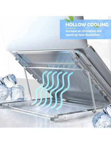 Soporte Plegable para Laptop Klsniur Ajustable Ventilado Plata