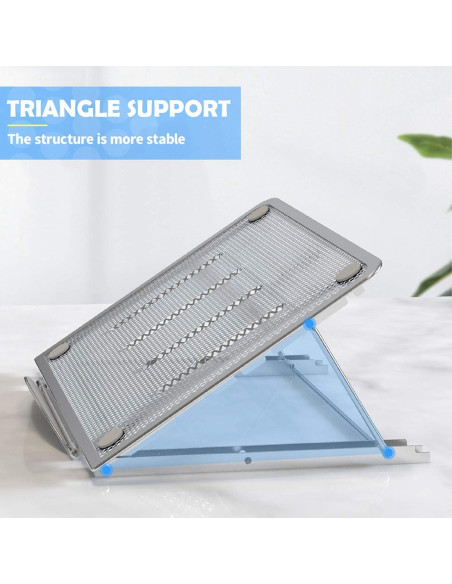 Soporte Plegable para Laptop Klsniur Ajustable Ventilado Plata