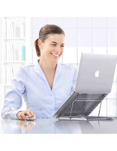 Soporte Plegable para Laptop Klsniur Ajustable Ventilado Plata