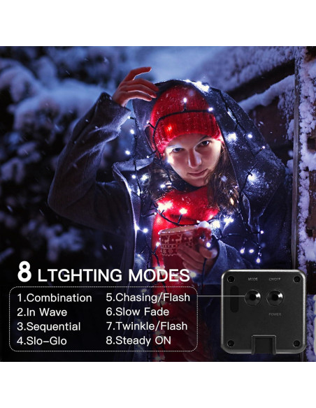 Luces de Cadena Solares Vimorg 24M 200 LED IP65 para Exterior