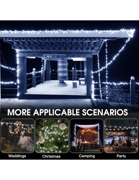 Luces de Cadena Solares Vimorg 24M 200 LED IP65 para Exterior