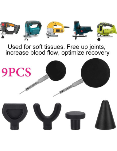 Adaptador de Masaje CALIDAKA 9 Piezas EVA Ergonómico