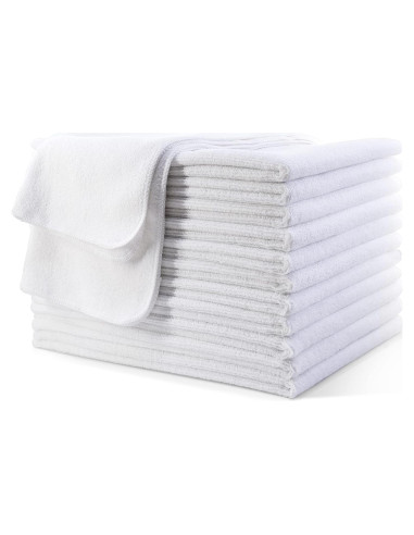 Toallas de Secado Rápido POLYTE 12 Piezas Microfibra Blanca