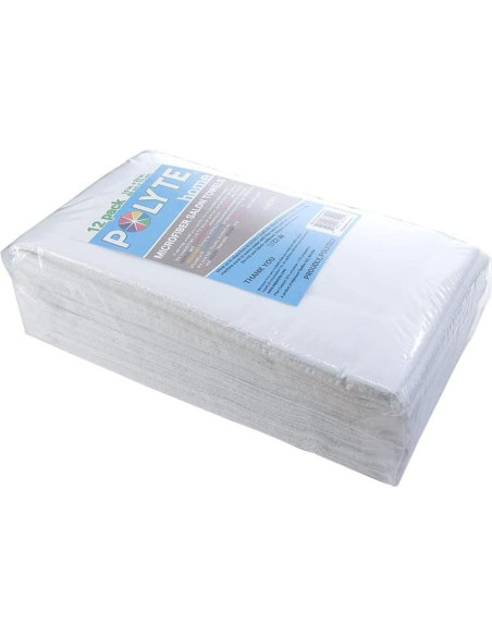 Toallas de Secado Rápido POLYTE 12 Piezas Microfibra Blanca