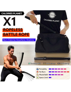 Cuerda de Batalla Sin Cuerda X1 Calories Planet - HIIT Compacta 2
