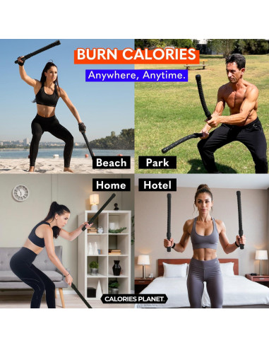 Cuerda de Batalla Sin Cuerda X1 Calories Planet - HIIT Compacta