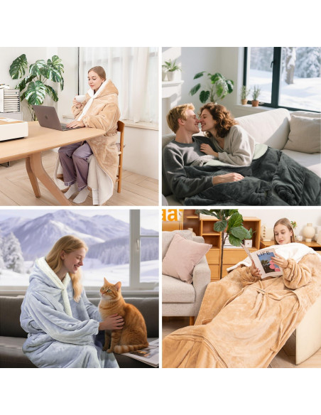 Manta Eléctrica Calentada OPCLZS con Bolsillo Desmontable 203x127cm