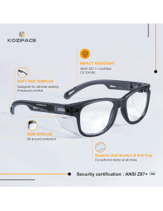 Gafas de Seguridad Koziface E52 Unisex Ligeras Antiempañante 2