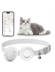Collar GPS para Gatos HONGTOP, Blanco, Impermeable, Sin Cuota