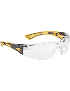 Gafas de Seguridad Bollé Rush+ Amarillo y Negro Lentes Claros 2