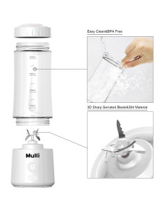 Licuadora Portátil Mulli DC-7SM 414ml USB Recargable 2