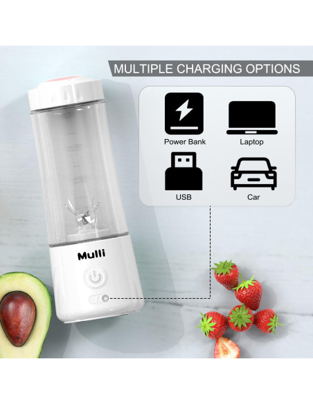 Licuadora Portátil Mulli DC-7SM 414ml USB Recargable