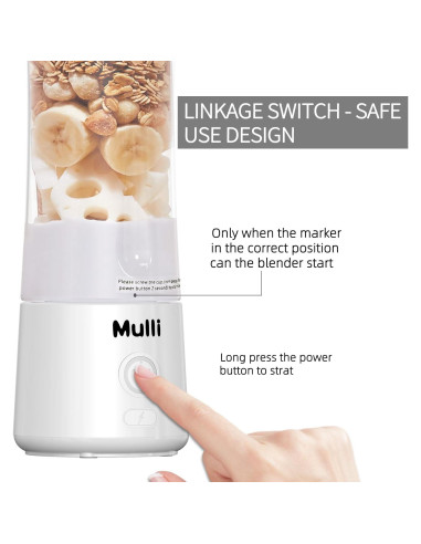 Licuadora Portátil Mulli DC-7SM 414ml USB Recargable