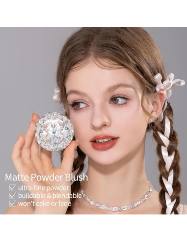 Rubor en Polvo Mate Flower Knows 4.8g 01 Cisne Niveo