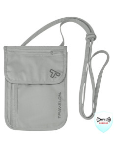 Billetera de viaje Travelon con bloqueo RFID para cuello gris 2