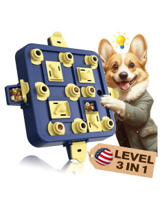 Juguete Rompecabezas para Perros KADTC Nivel 3 en 1 Azul