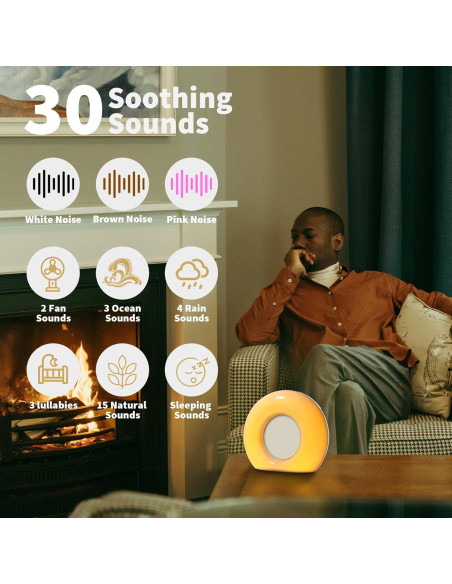 Máquina de Ruido Blanco DailyBody con 30 Sonidos y Luz Nocturna