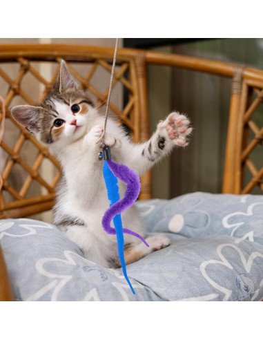 10 Repuestos de Juguete de Gusano para Gato InnoHHustle