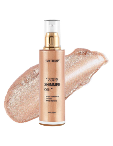 Aceite Corporal Brillante RMYHIG 100ml Hidratante Rosa Oro Claro