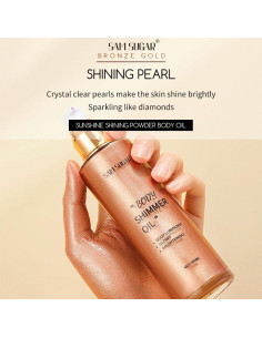 Aceite Corporal Brillante RMYHIG 100ml Hidratante Rosa Oro Claro 2