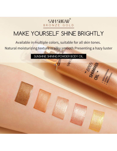 Aceite Corporal Brillante RMYHIG 100ml Hidratante Rosa Oro Claro